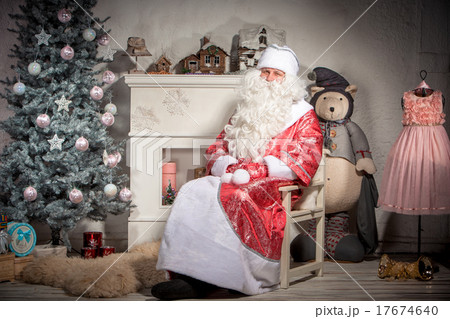 happy Santa Claus on the background of Christmas 17674640