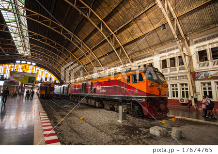 旅、アジア、タイ、バンコク、クルンテープ駅、機関車 17674765