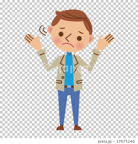 お手上げのポーズをする男性 お手上げのポーズをする男性 17675240