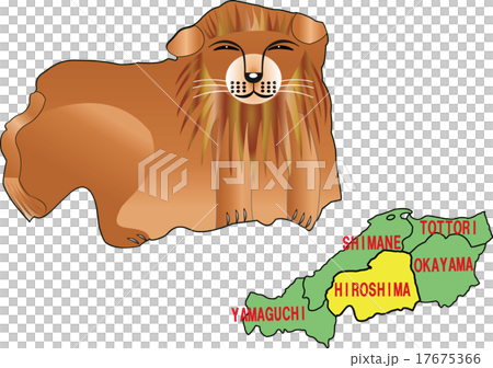 地図の動物　広島　ライオン 17675366