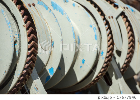 rugged iron old crane mechanism detail 17677946