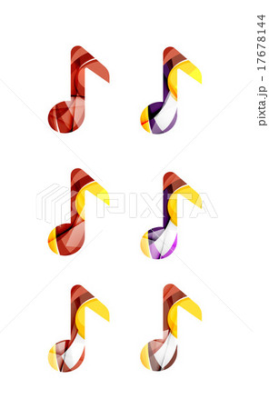 Set of abstract music note icon, business logotype Set of abstract music note icon, business logotype 17678144