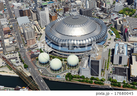 京セラドーム大阪を空撮の写真素材 [17680045] - PIXTA