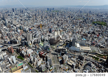 大阪、難波を空撮 17680049
