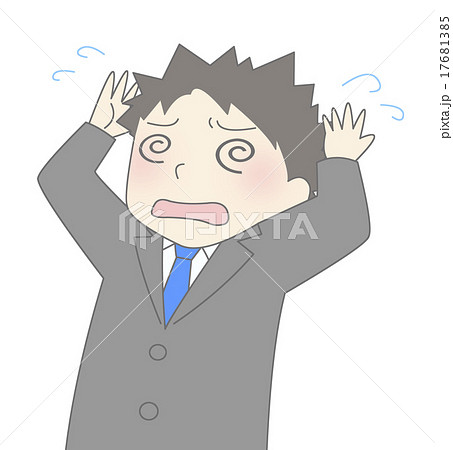 混乱するサラリーマンのイラスト素材