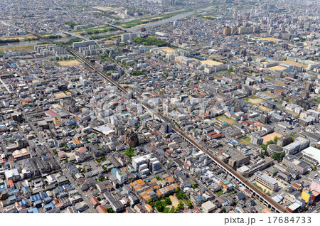 近鉄矢田駅周辺を空撮 近鉄矢田駅周辺を空撮 17684733