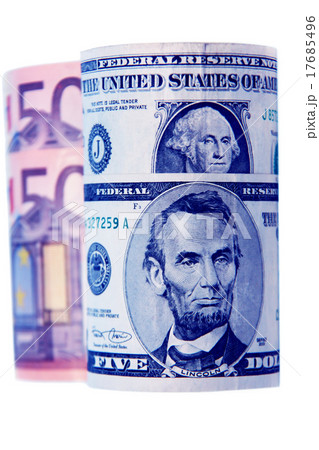 currency , dollars and euros on a white background currency , dollars and euros on a white background 17685496