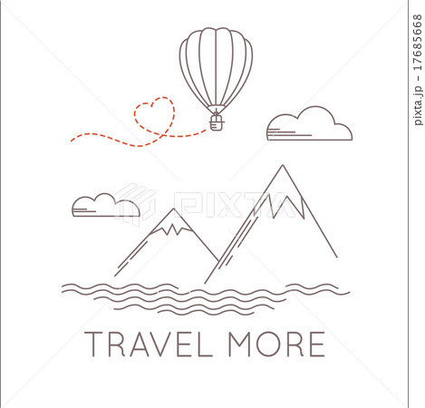 Linear landscape with aerostat flying under the 17685668