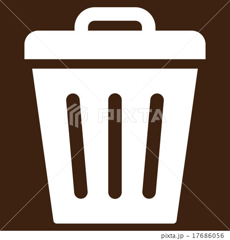 Trash Can flat white color icon 17686056