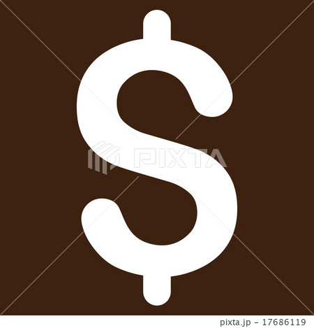 Dollar flat white color icon 17686119