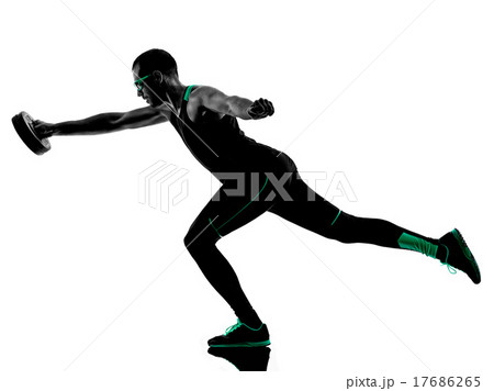 man crossfit weight disk exercises silhouette 17686265
