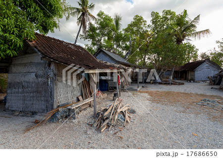indonesian house - shack on beach 17686650