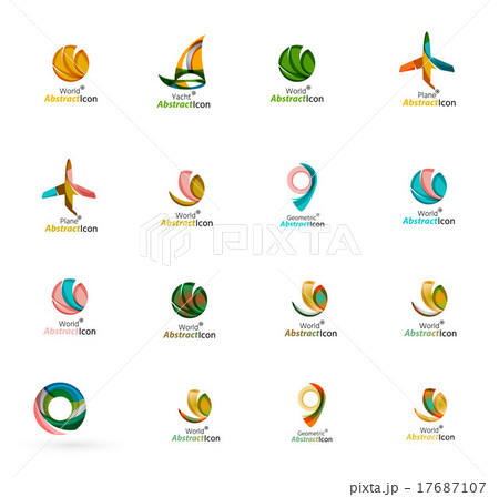 Set of abstract travel logo icons. Business, app 17687107