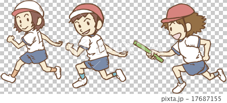 リレーする子供 17687155