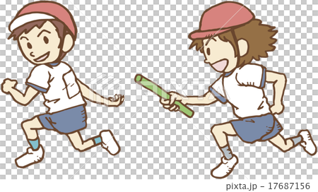 リレーする子供 17687156