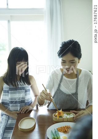 家で一緒に過ごす親子 家で一緒に過ごす親子 17687621