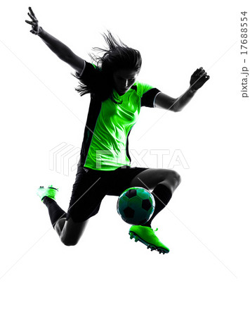 woman soccer player isolated silhouette 17688554