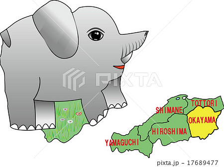 地図の動物　岡山　子象 17689477