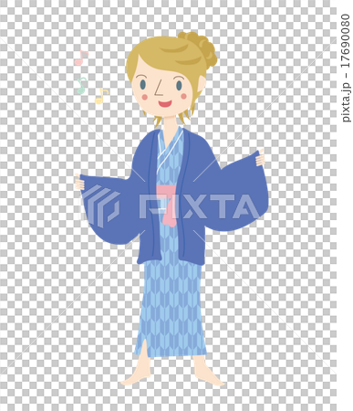 浴衣姿の外国人女性 17690080