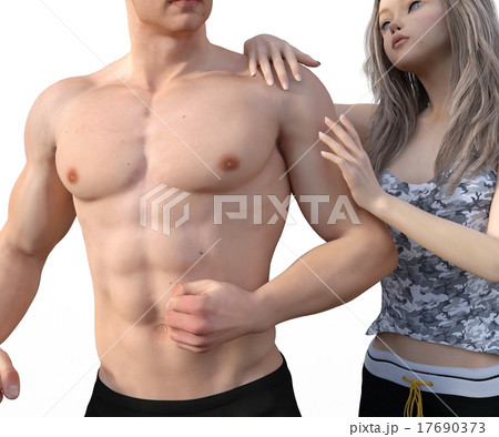 鍛えた躯の男性　perming3DCGイラスト素材 17690373