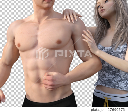 鍛えた躯の男性　perming3DCGイラスト素材 17690373
