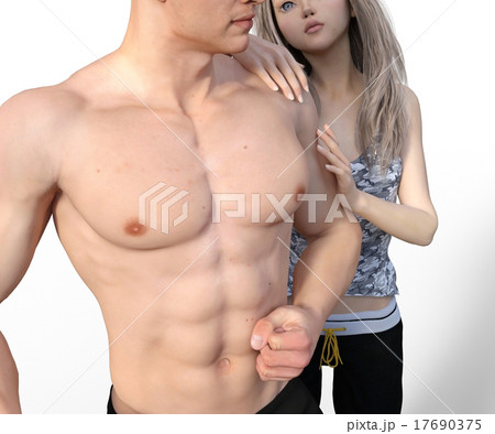 鍛えた躯の男性　perming3DCGイラスト素材 17690375