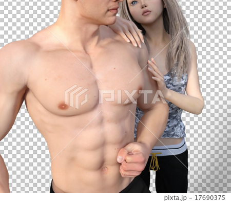 鍛えた躯の男性　perming3DCGイラスト素材 17690375