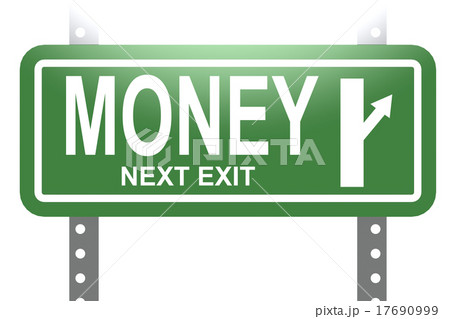 Money green sign board isolated Money green sign board isolated 17690999
