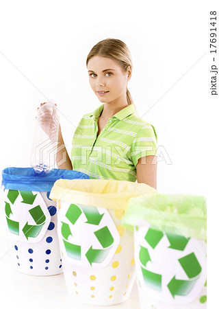 Concept for colorful trash cans and sorting Concept for colorful trash cans and sorting 17691418