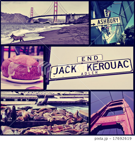 collage of different landmarks in San Francisco 17692619