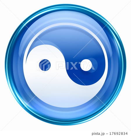 yin yang symbol icon blue, isolated on white yin yang symbol icon blue, isolated on white 17692834