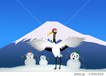 藤山とタンチョウと雪だるま 17692928