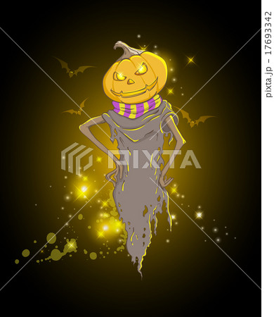 Background with spooky pumpkin 17693342