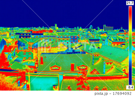 Thermal image panorama of Zagreb 17694092