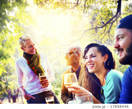 Diverse People Friends Hanging Out Drinking Concept Diverse People Friends Hanging Out Drinking Concept 17698446