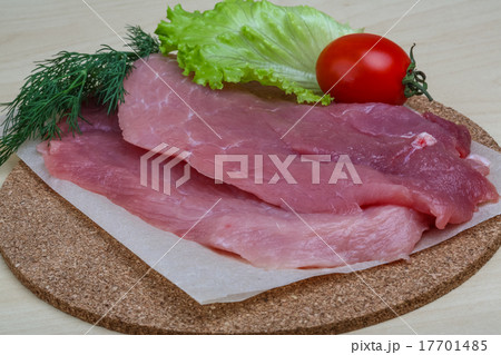 Raw pork schnitzel 17701485