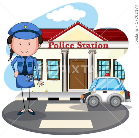 Policewoman working at police station 17702177