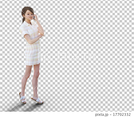 使用smaho perming3DCG例證材料的少婦 17702332