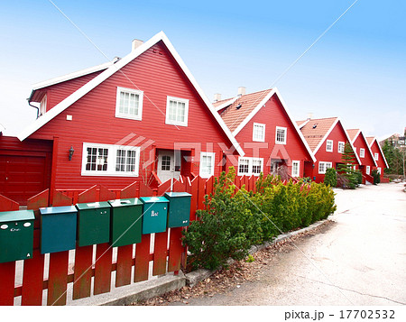 ノルウェーの家の写真素材