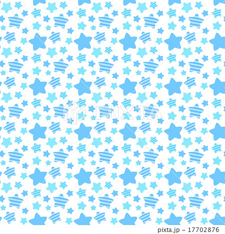 パステルカラーのかわいい系星柄シームレス 連続 繰り返し パターン ブルー 背景 壁紙素材のイラスト素材 17702876 Pixta