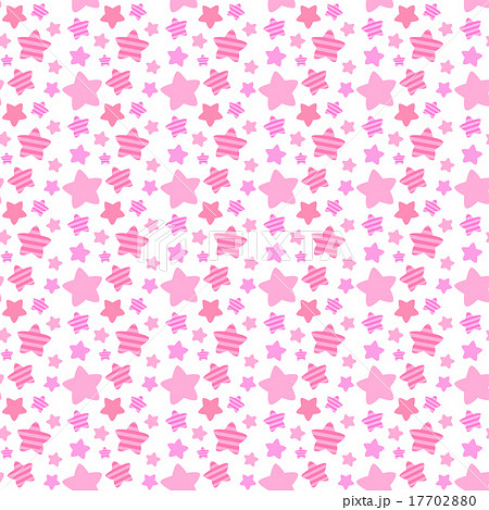 パステルカラーのかわいい系星柄シームレス 連続 繰り返し パターン ピンク 背景 壁紙素材のイラスト素材 1770