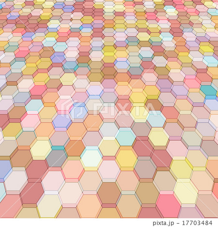 Abstract background with colorful hex polygonsのイラスト素材 [17703484] - PIXTA