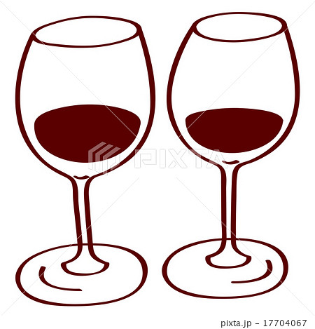 2つのワイングラスのイラスト素材