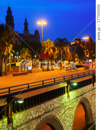 night view of Barcelona, Spain 17709000