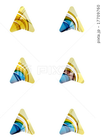 Set of abstract directional arrow icons, business 17709760