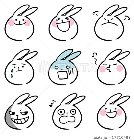 ウサギ 表情セットのイラスト素材