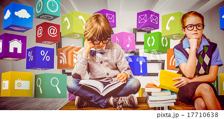 Composite image of pupils studying Composite image of pupils studying 17710638