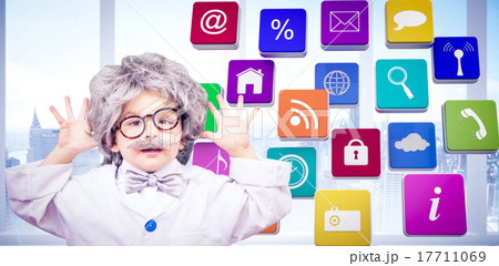 Composite image of cute pupil dressed as scientist Composite image of cute pupil dressed as scientist 17711069