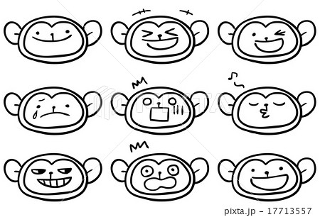 かわいい 手書き 猿 イラスト ディズニー パークチケット コンビニ