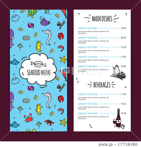 Seafood Menu Design Set 17716380